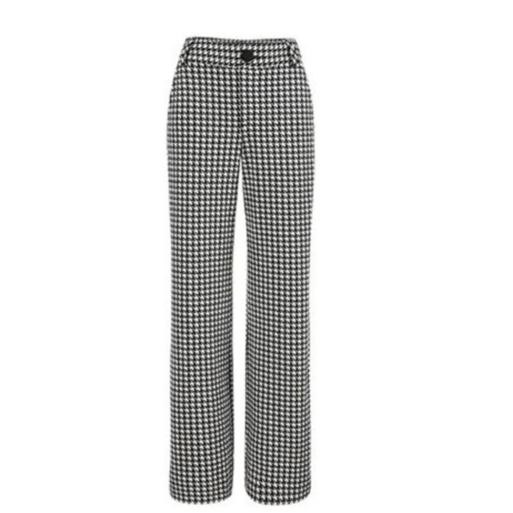 CAbi Black and White Houndstooth Pants